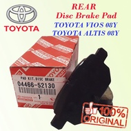 TOYOTA VIOS 08Y AND ALTIS 08Y Rear Disc Brake Pad** (Part No : 04466-52130)