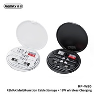 REMAX RP-W80 15W Wireless Charger And Fast Charging Cable Storage Box