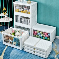 Transparent Transparent Storage Box Double Door Sundries Bedroom Storage Box with Wheels Plastic Hou