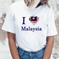 8/31 I Love Malaysia National Day Childrens Adult Pure Cotton T-shirt | 100-150 | S-5XL#9