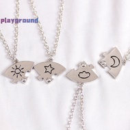 [playground] 4 Pieces New Round Sun Star Moon Pendant Necklace Fashion Best Friend Forever Friendshi