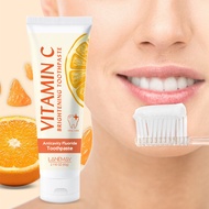 2PCS Vitamin C Brightening Fluoride Toothpaste – Natural Orange Flavor with Mint & Xylitol, Effectiv