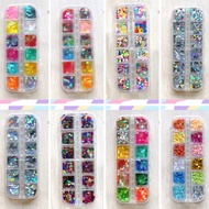 Gel Nail Decoration Glitter Box Of 12 Compartments Manicure Parts AC311