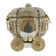 MARY FRANCES Before Midnight Beaded Bejeweled Cinderella Carriage Coach Purse Handbag