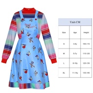 Movie Childs Play Cosplay Costume Halloween Ghost Doll Chucky Jumpsuit Kids Boys Girls Long Sleeve  