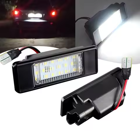 2Pcs Error Free White LED License Plate light For Nissan X-Trail T30 T31 Qashqai J10 J11 Primera P12