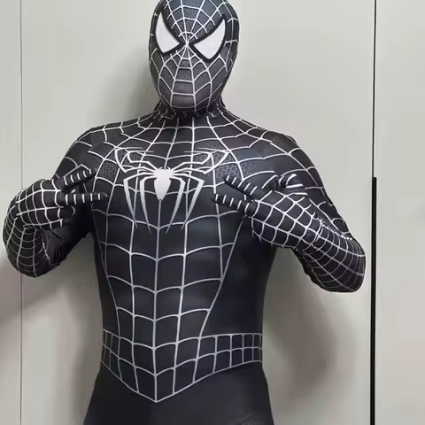 Toby Maguire Spider Man Costume Black/Red Remy Spider Man Superhero Halloween Adult Cosplay Costume