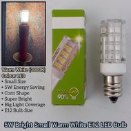 5W Bright, Energy Saving, Corn Shape Warm White LED Bulb E12