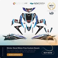 CUSTOM MOTORCYCLE STICKER DECAL YAMAHA MIO SOUL GT NEW EDITION JL 99 BLACK biru B