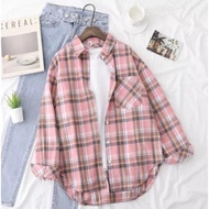 KEMEJA Women's Plaid Flannel Shirt Women's Long Sleeve Flannel/ Women's Shirt/ Oversized Flannel/ Wo