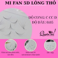 5D Rabbit Fur Eyelash fan - 0.05 Thick_C-CC-D Curved (8mm-16mm) Super Black, Soft_ Eyelash Extension