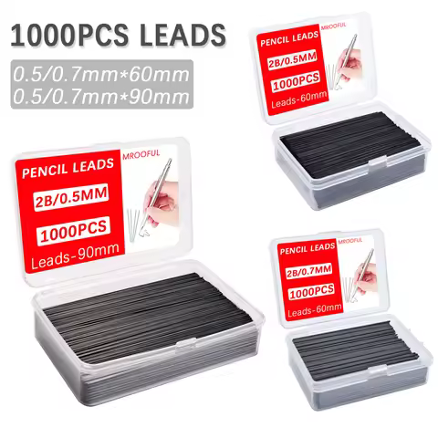 1000Pcs Mechanical Pencil Lead Core Large Capacity Replaceable Pencil Refills 0.5 0.7mm 2B Automatic