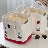 Miffy Rabbit Embroidery Japanese Cute Canvas Bag Treasure Hand Bag Bento Bag