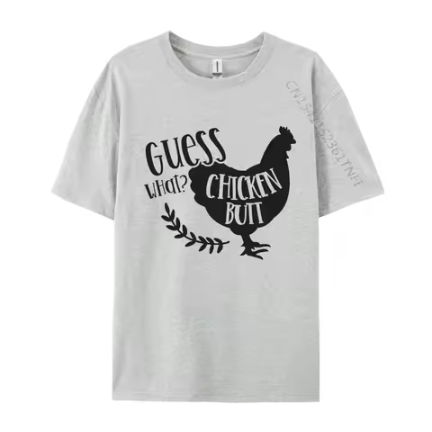 Guess What Chicken Butt T-shirt Vintage Mens Gift T-Shirt Men Top T-Shirts Premium Cotton Tops Shirt