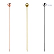 Super 10Pieces Cocktail Picks Stick Cocktail Toothpicks Stainless Steel Martini