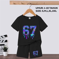 Anomali 67 Six Seven Viral Short Sleeve Boys and Girls Outfit