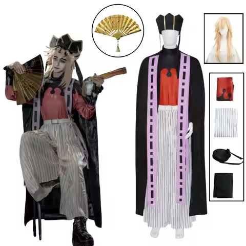 Douma Cosplay Costume Wig Fan Doma Douma Cosplay Clothes Kimono Outfit Halloween Carnival Costumes f