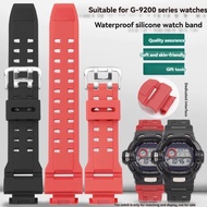 Rubber Watch Band For Casio G Shock G-9200 GW-9200/GW9110 Series Silicone Black red Strap Waterproof