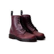 Mancow - Crazy Horse Burgundy High Boots - Men's Formal Shoes Wanita Genuine LeatherOriginal