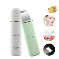 COD✠∋♨CkeyiN Facial Skin Scrubber Rechargeable Ultrasonic EMS Face Skin Massager for Wrinkle Blackhe