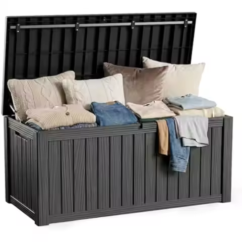 200 Gallon Large Outdoor Storage Box, Black