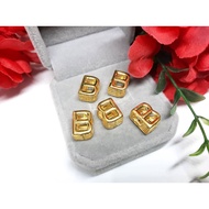 CHARM PANDORA BEAD ALPHABET HURUF BUDGET EMAS 916 GOLD TULEN EMAS 916 FREE RUBBER STOPPER