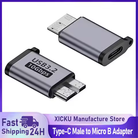 Micro B USB C 3.0 Male to Type C Female Adapter Type-C USB3.0 Micro B Connector for External Hard Dr