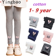 Yingbao 1-9 years Baby Kid Girl Legging Pant Long Cotton Children Cute Summer Casual Slim Fit Nine P