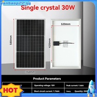 30W Solar Panel 12V Monocrystalline Solar Module IP68 Solar Panel for Motorhome Roofs Camping Boats 