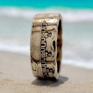 墨西哥硬幣戒指，墨西哥戒指女士，復古墨西哥樂隊戒指，墨西哥硬幣戒指