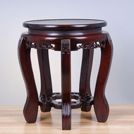 Round Flower Pot Heavy-Duty Tray Base Stand Stone Tall Air Conditioner Vase Solid Wood Ornament Fish