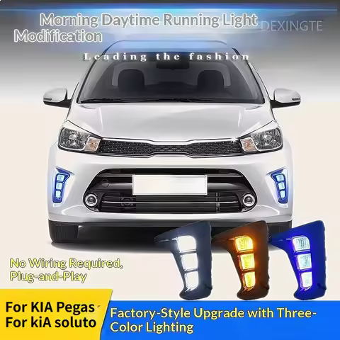 For KIA Pegas KIA Soluto LED Front Bumper Fog Lamp DRL Daytime Running Light Modification Accessorie