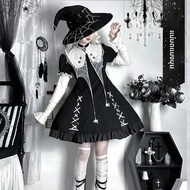Original Spider แม่มดแขนสั้นชุด Lolita สวมใส่ทุกวันกระโปรงมินิแขนฟอง OP แม่มดชุดเสื้อผ้าหญิง