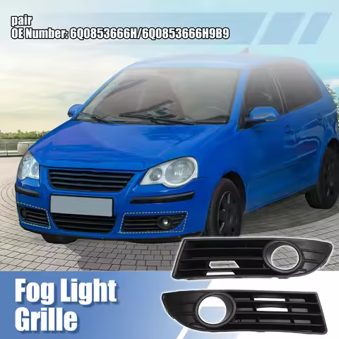 X Autohaux Pair Left and Right Fog Light Mesh Grille for VW Polo 9N3 2005-2009 No.6Q0853666H/6Q08536