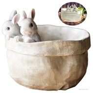 Easter Bunny Ornament Creative Resin Plant Pot Easter Planter สำหรับ Happy Easter Party Decoration J