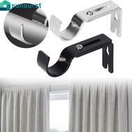 1Pair Curtain Rods Metal Bracket Hook - Heavy Duty Curtain Rod Holder - Adjustable Wall Curtain Hanger - Roman Rod Storage Rack Hook - Drape Curtain Pole Support Bracket