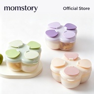 【SG】Portable Baby Milk Powder Dispensing Box Four-leaf Clover PP with Four Compartments for Newborn 