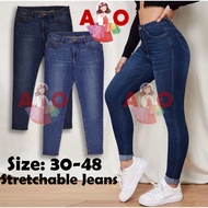 Stretchable Plus Size Skinny Fit Jeans Denim Jean Murah Seluar Skinny Jeans Perempuan Kain Memeri Se