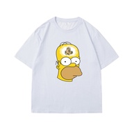 เสื้อยืดแขนสั้นผ้าฝ้ายแท้ลายการ์ตูน Simpsons สำหรับฤดูร้อน แฟชั่นเสื้อผ้าที่สวมใส่สบาย ลำลอง สำหรับเ