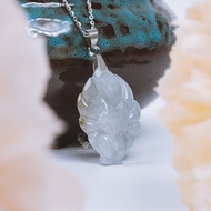 Natural Marble 9-Tailed Fox Pendant