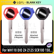 LQYL New Blank Key Motorcycle Replace Uncut Keys For HONDA scooter A magnet Anti-theft lock keys Zoomer DIO Z4 Z125 SCR100 WH110
