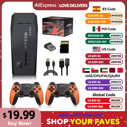 M9 Video Game Console 4K HD Built-in 20000 Games Wireless Controller TV Game Stick 64GB Retro Handhe