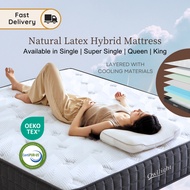 OWLLIGHT Sky Premium 25CM Queen Hybrid Mattress Latex Memory Foam Cooling Gel Washable Knitted Cover