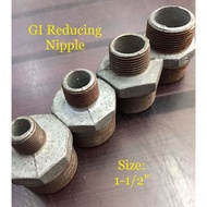 Galvanized Iron Reducing Nipple / GI R/Nipple / Reducer Nipple GI / GI Fitting 1-1/2"