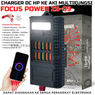 Focuspower Charger Hp Dari Arus Aki Casan Hp Dari Aki Motor/Mobil Zs-09 3a-5a Dengan Kabel Jack Buay