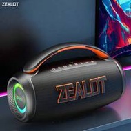 ZEALOT P12 ลำโพงไร้สายกำลังสูง 60W, ซับวูฟเฟอร์กลางแจ้งแบบพกพา, IPX5 กันน้ำ, ลำโพงคู่, ไฟ RGB, รองรั