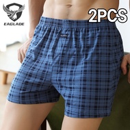 EAGLADE 2PCS Boxer Lelaki Cotton 100% Brief for Mens Underwear Man Stretchable Breathable in SM-8 H0