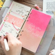 6 holes PVC A5 A6 Spiral Notebook Loose Leaf Separator Pages Notebook Refill Notebook Paper Inside P