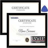 HOMERHYME Diploma Frame, 8.5 by 11 Black Picture Frames,2 Pack