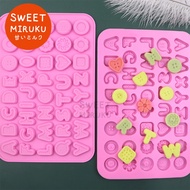 LILIN B199 SILICONE MOLD ALPHABET LETTERS ALPACABET FLOWER ROUND SQUARE GEOMETRIC SHAPE FOR CAKE DEC